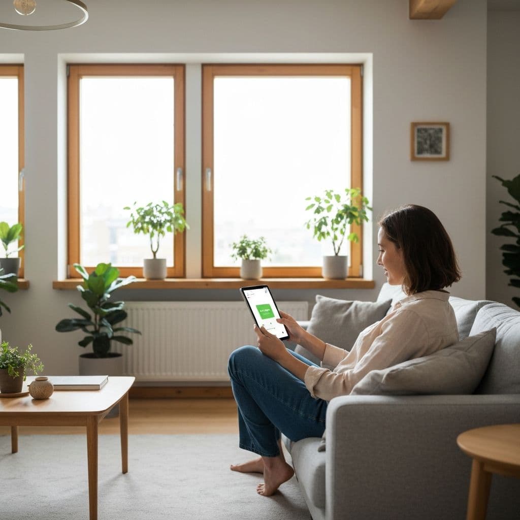 Familie geniet van energiebesparing thuis